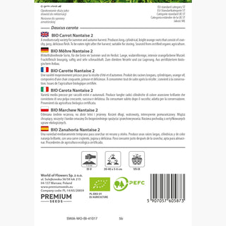 BIO Carota Nantaise 2 - Carota precoce dal sapore succoso