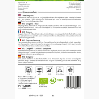 BIO Origano Comune - Aroma italiano fresco dall’orto - Origanum vulgare