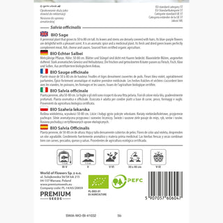 BIO Salvia officinale - Profumo intenso, perenne e resistente - Salvia officinalis